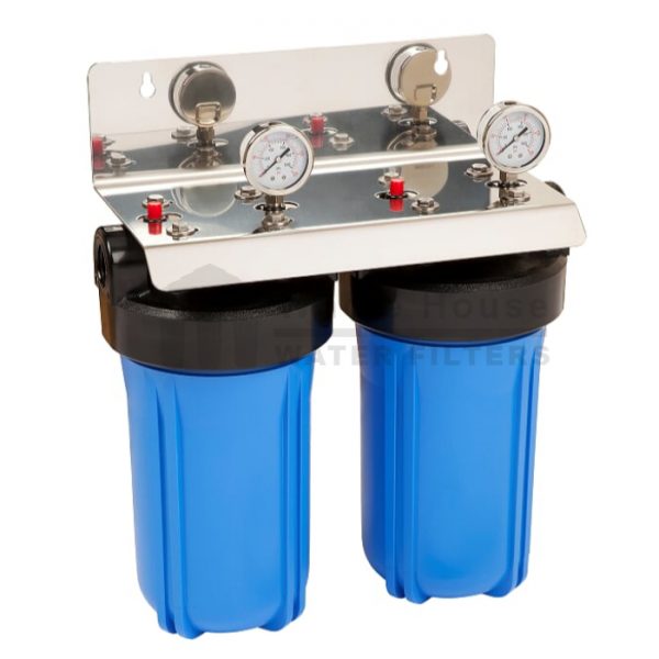 "twin big blue whole house water filter system 10 inch"