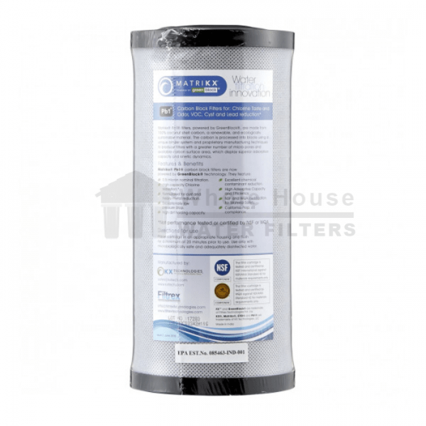 "Matrikx Whole House carbon filter for big blue 1 micron 10inch"